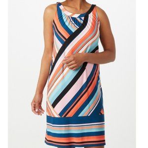 Roz & Ali Sleeveless Colorful Striped Shift Dress